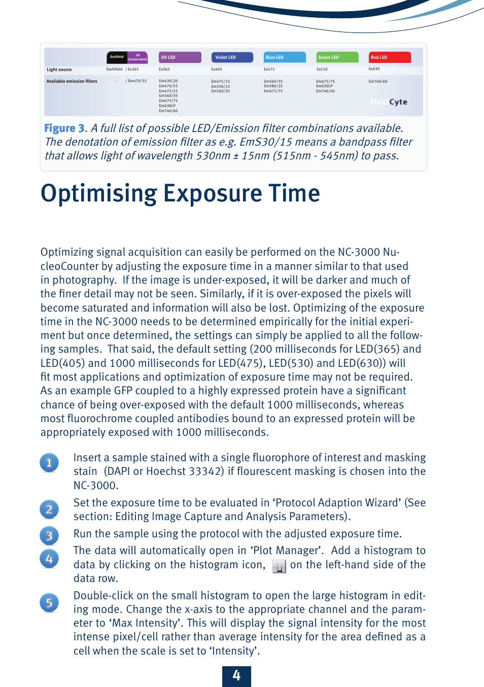 Optimising exposure time, Figure 3 | ChemoMetec NC-3000 User Manual | Page 5 / 20