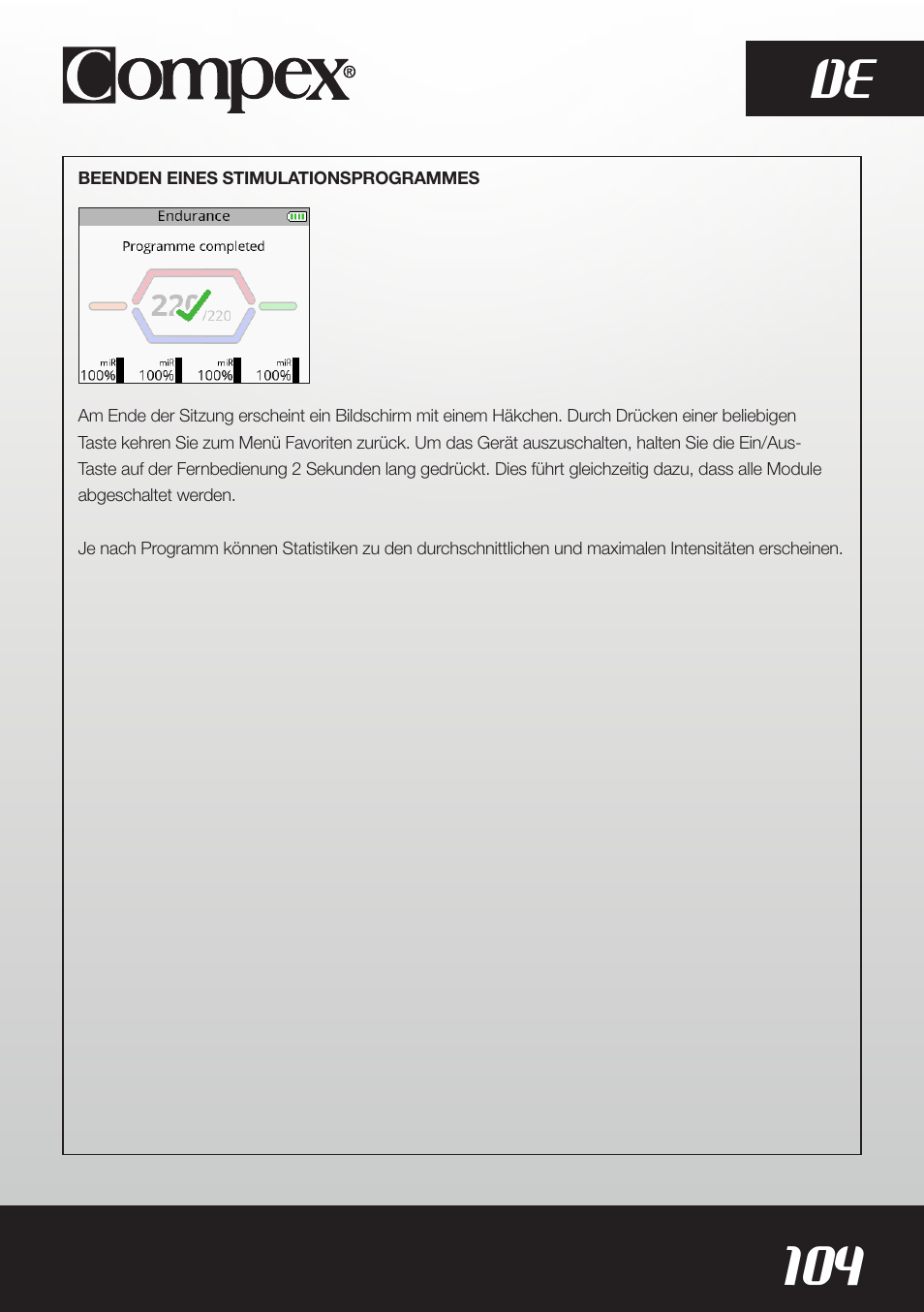 104 de | Compex SP8.0 User Manual | Page 106 / 362