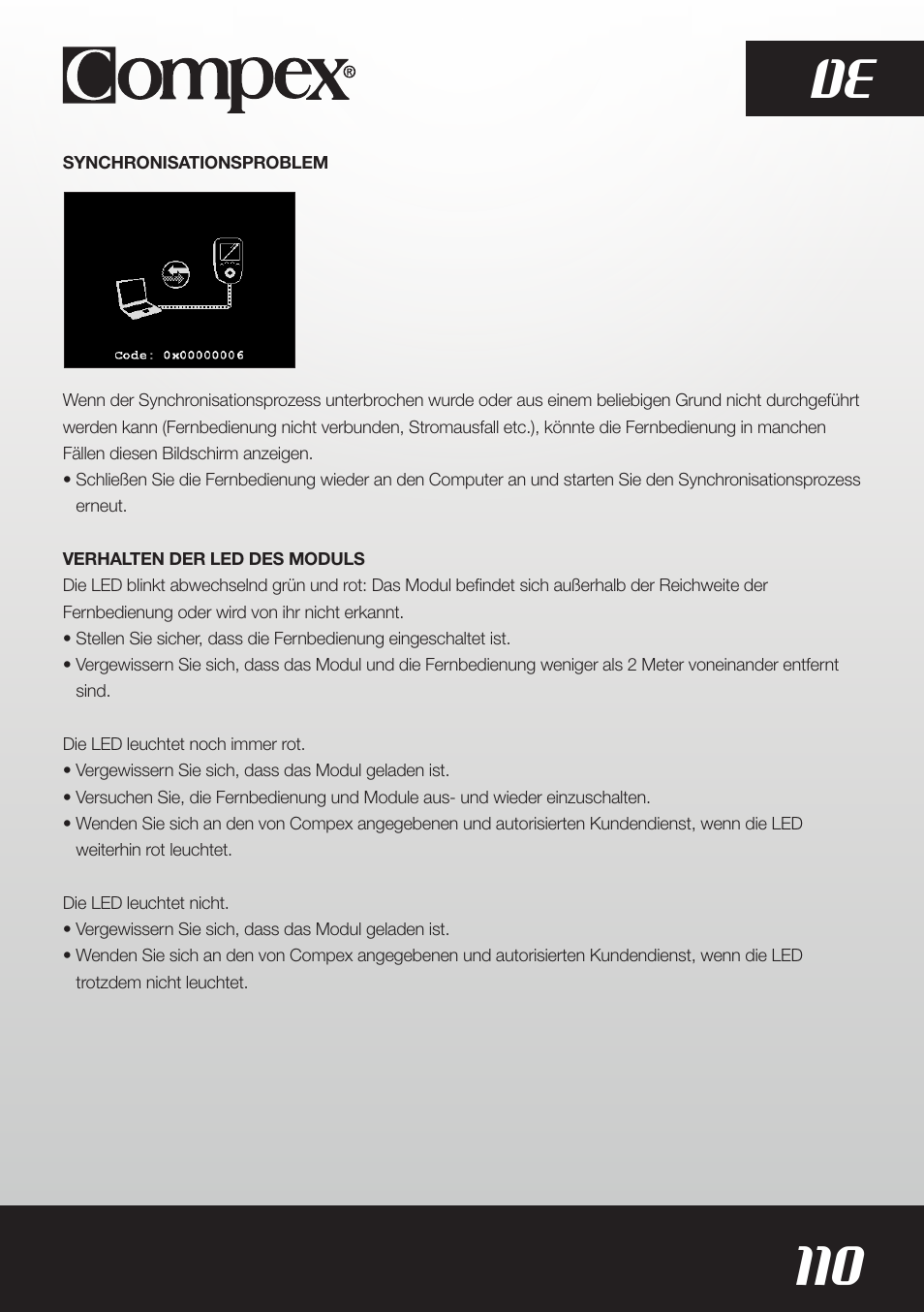 110 de | Compex SP8.0 User Manual | Page 112 / 362