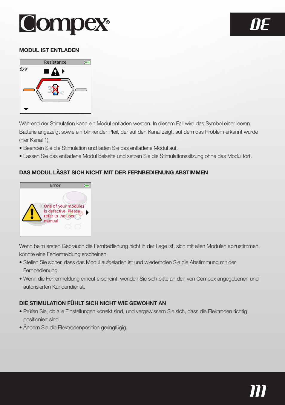 111 de | Compex SP8.0 User Manual | Page 113 / 362