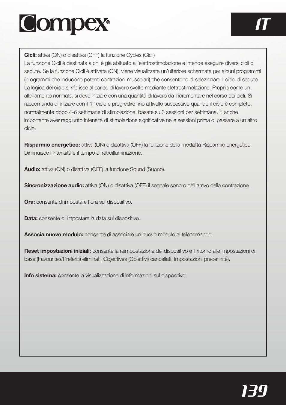 139 it | Compex SP8.0 User Manual | Page 141 / 362