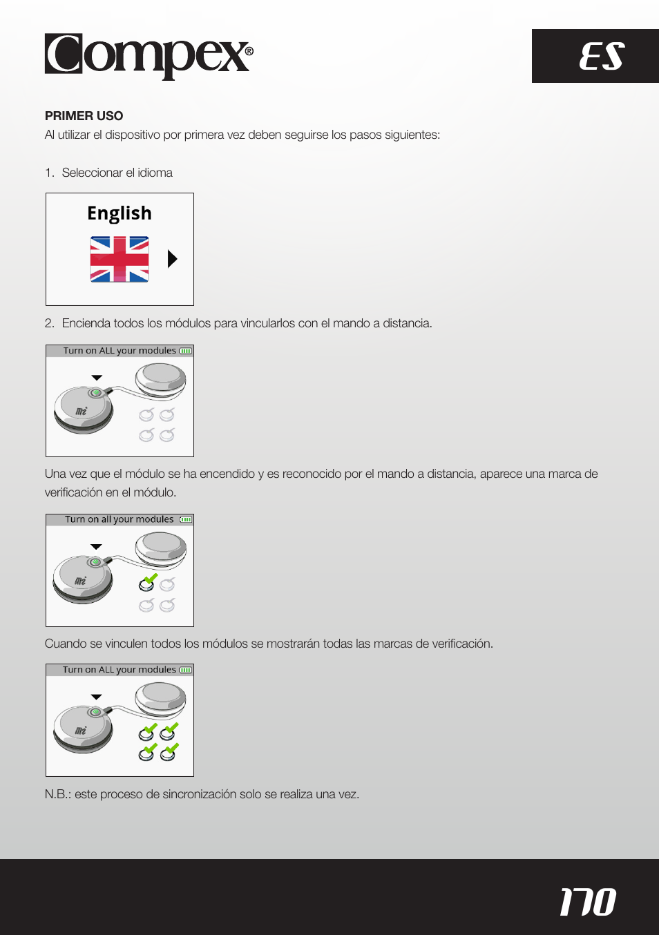170 es | Compex SP8.0 User Manual | Page 172 / 362