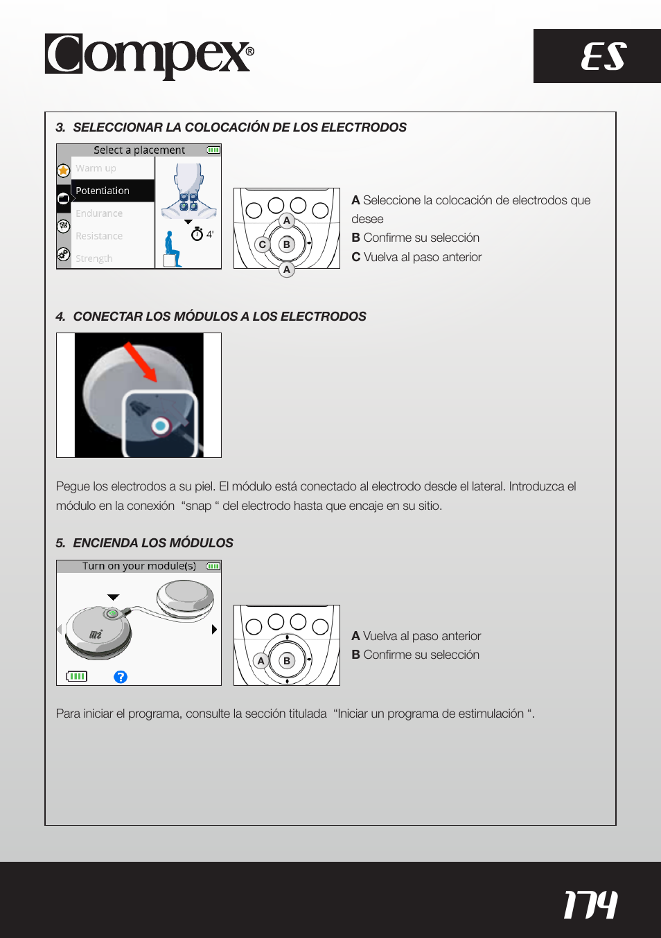 174 es | Compex SP8.0 User Manual | Page 176 / 362