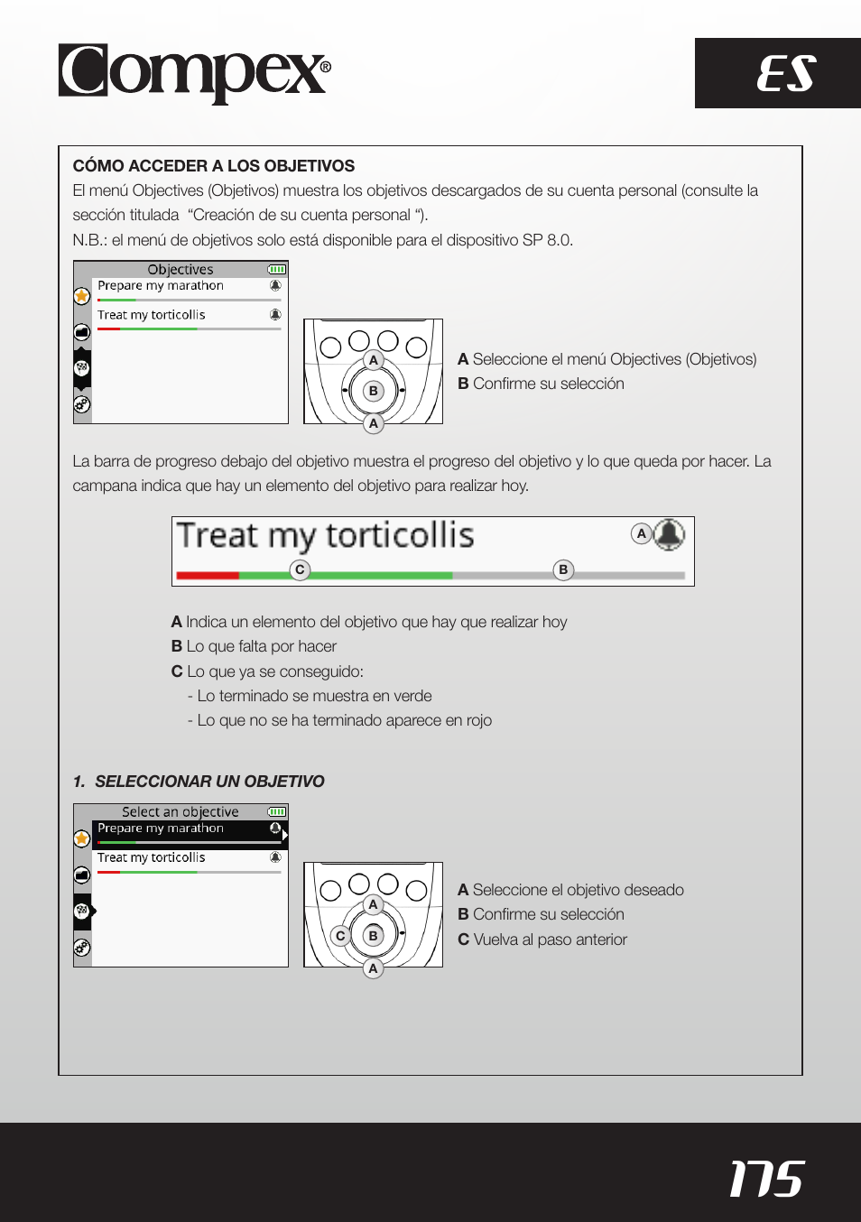 175 es | Compex SP8.0 User Manual | Page 177 / 362