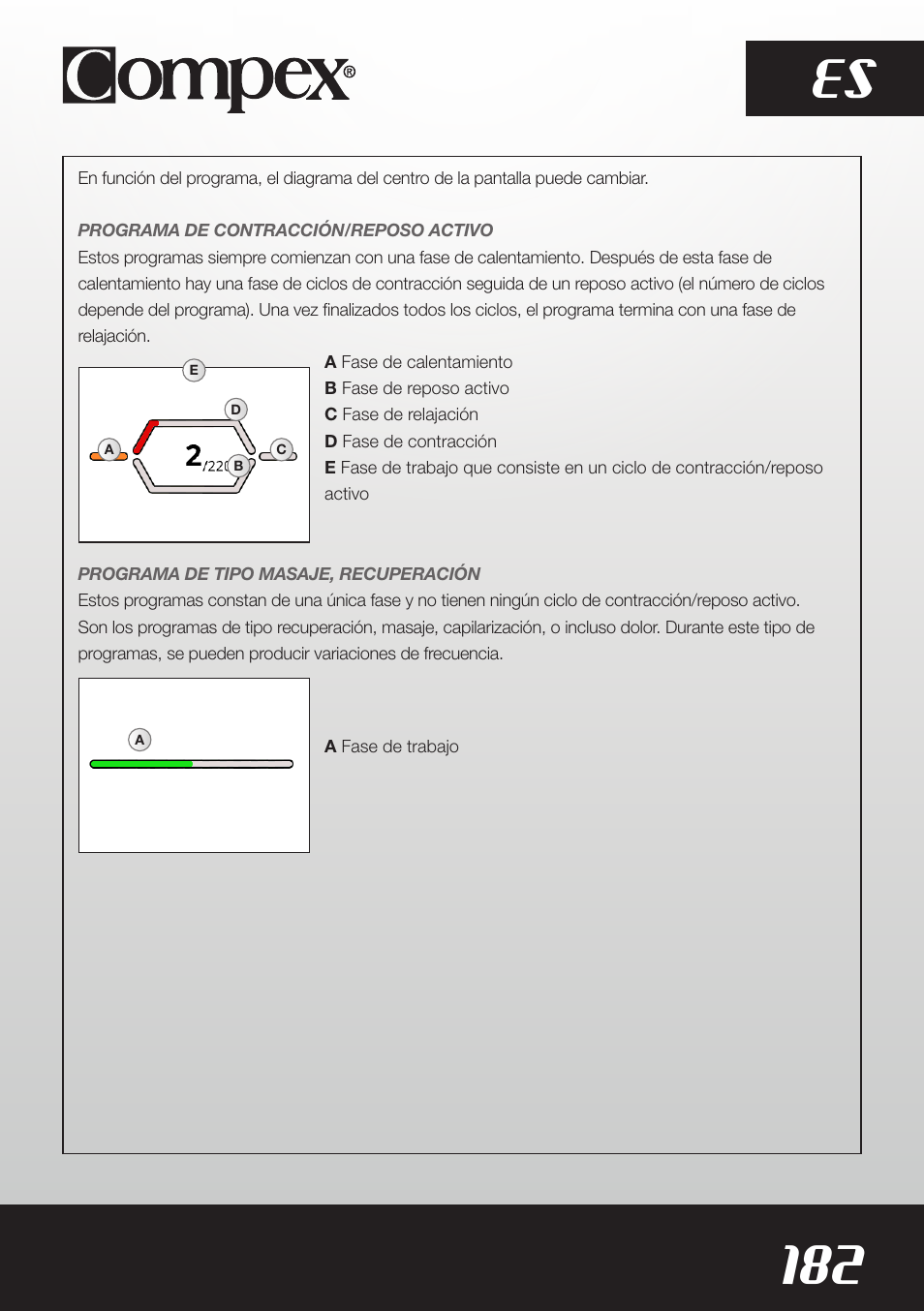 182 es | Compex SP8.0 User Manual | Page 184 / 362