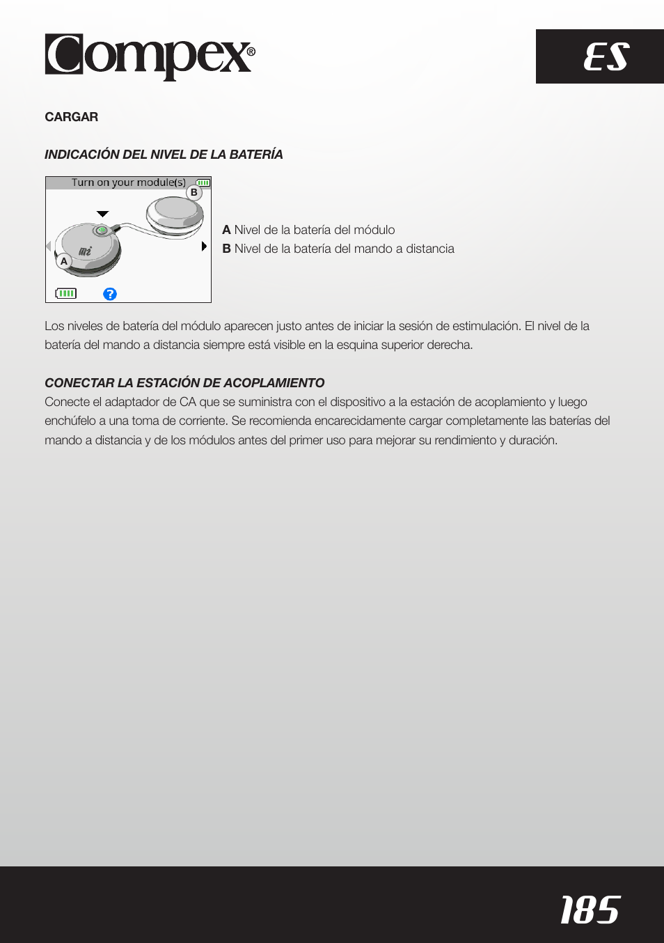 185 es | Compex SP8.0 User Manual | Page 187 / 362