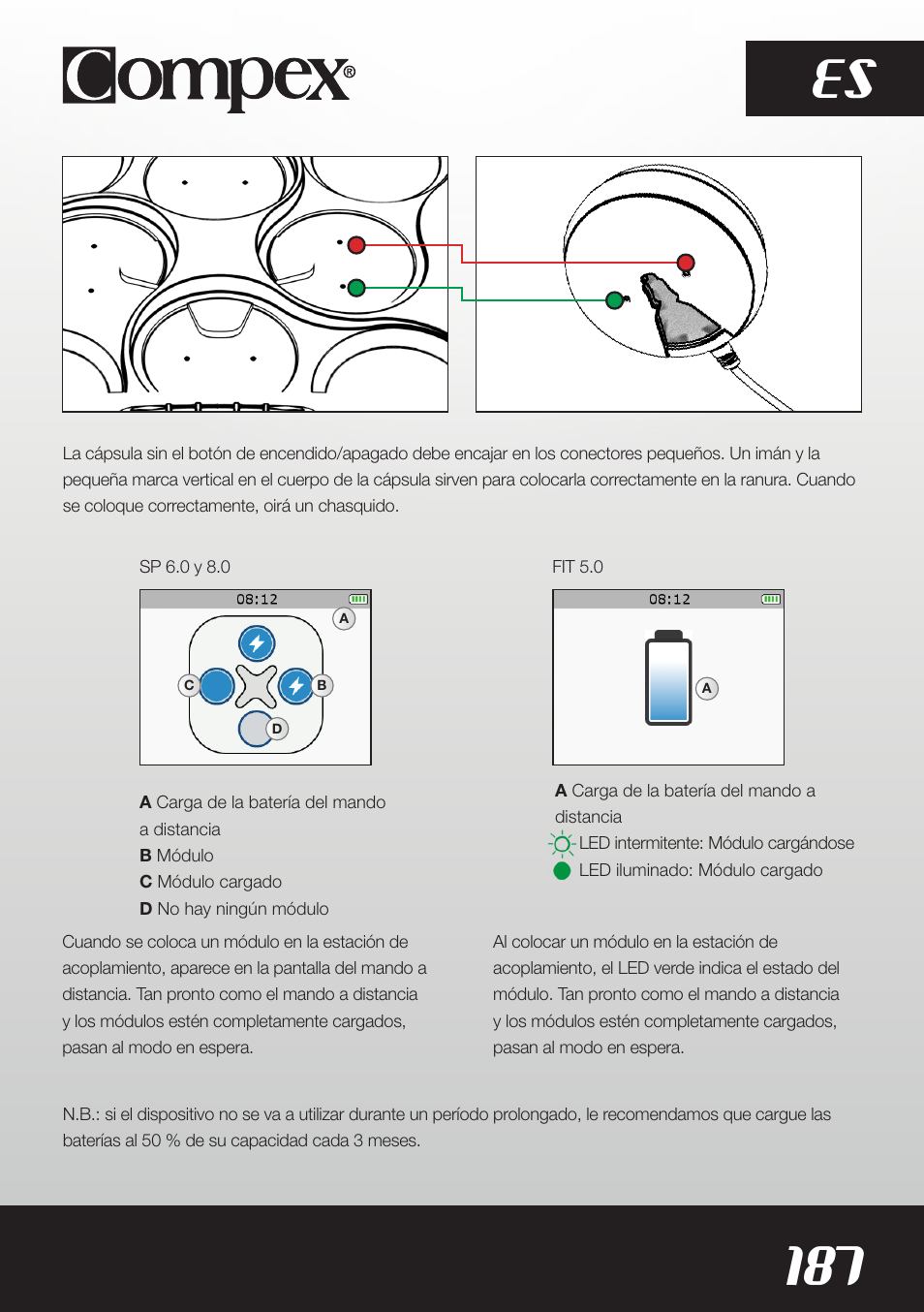 187 es | Compex SP8.0 User Manual | Page 189 / 362