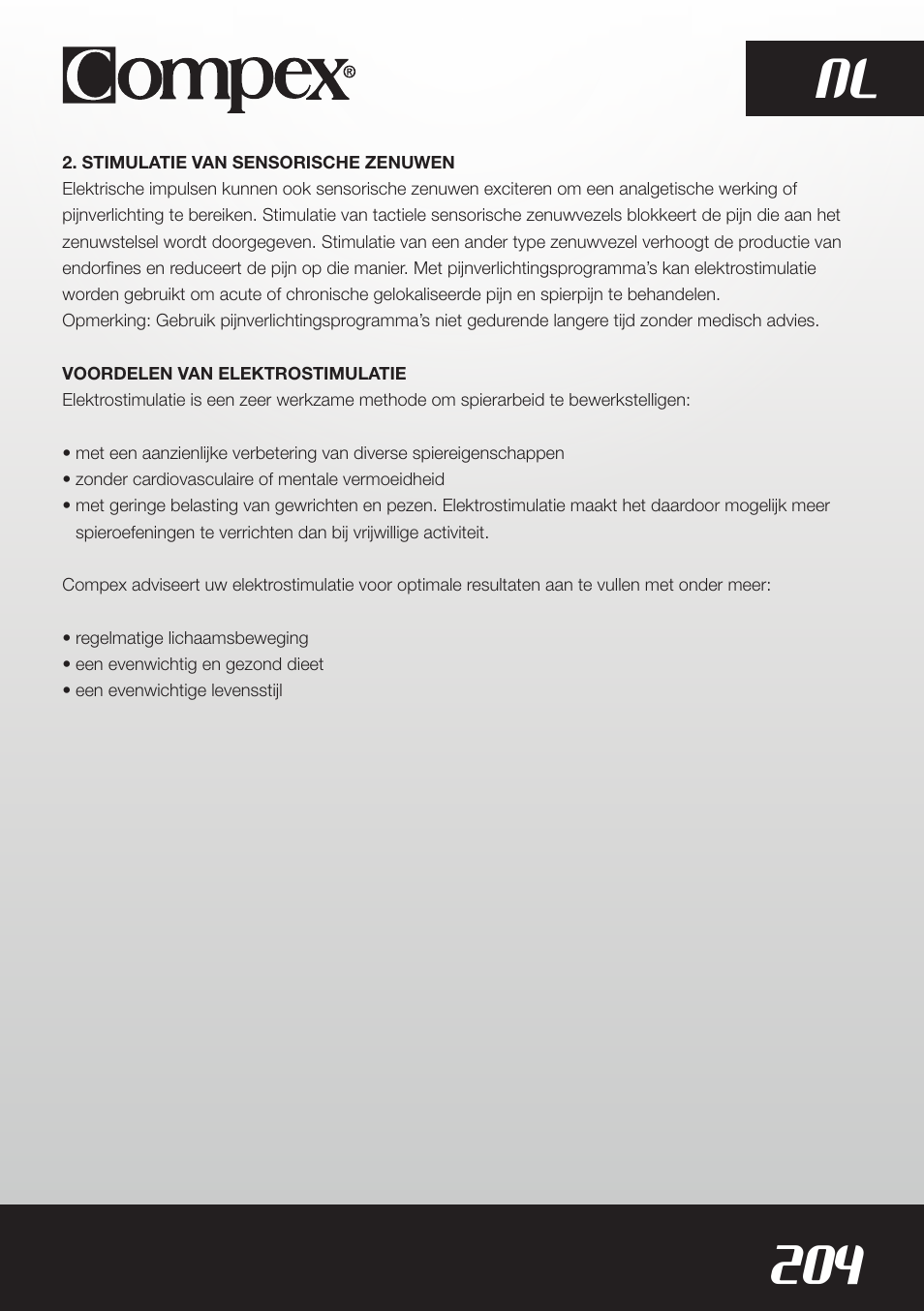 204 nl | Compex SP8.0 User Manual | Page 206 / 362