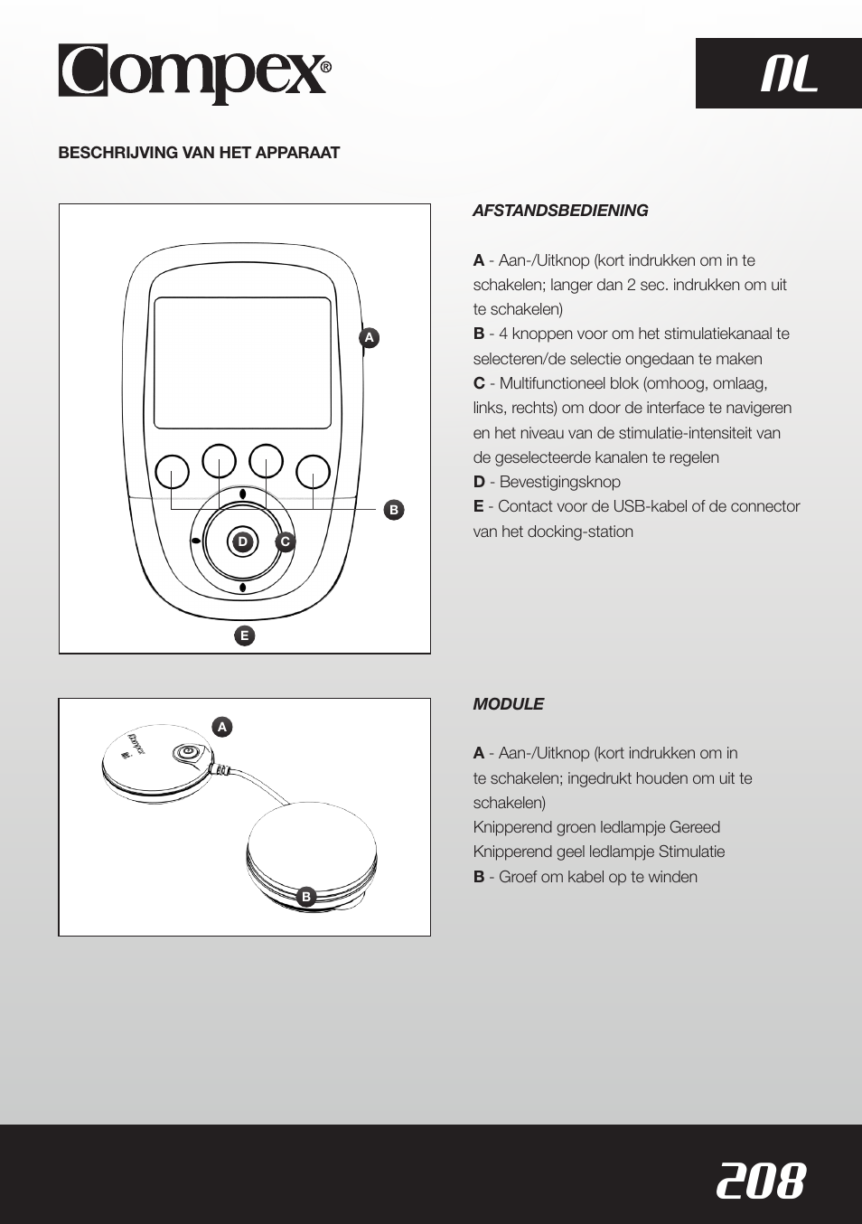 208 nl | Compex SP8.0 User Manual | Page 210 / 362