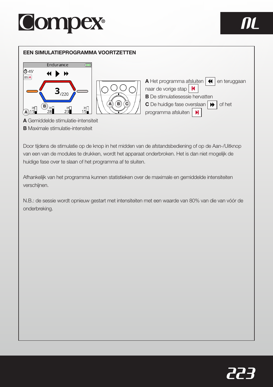 223 nl | Compex SP8.0 User Manual | Page 225 / 362