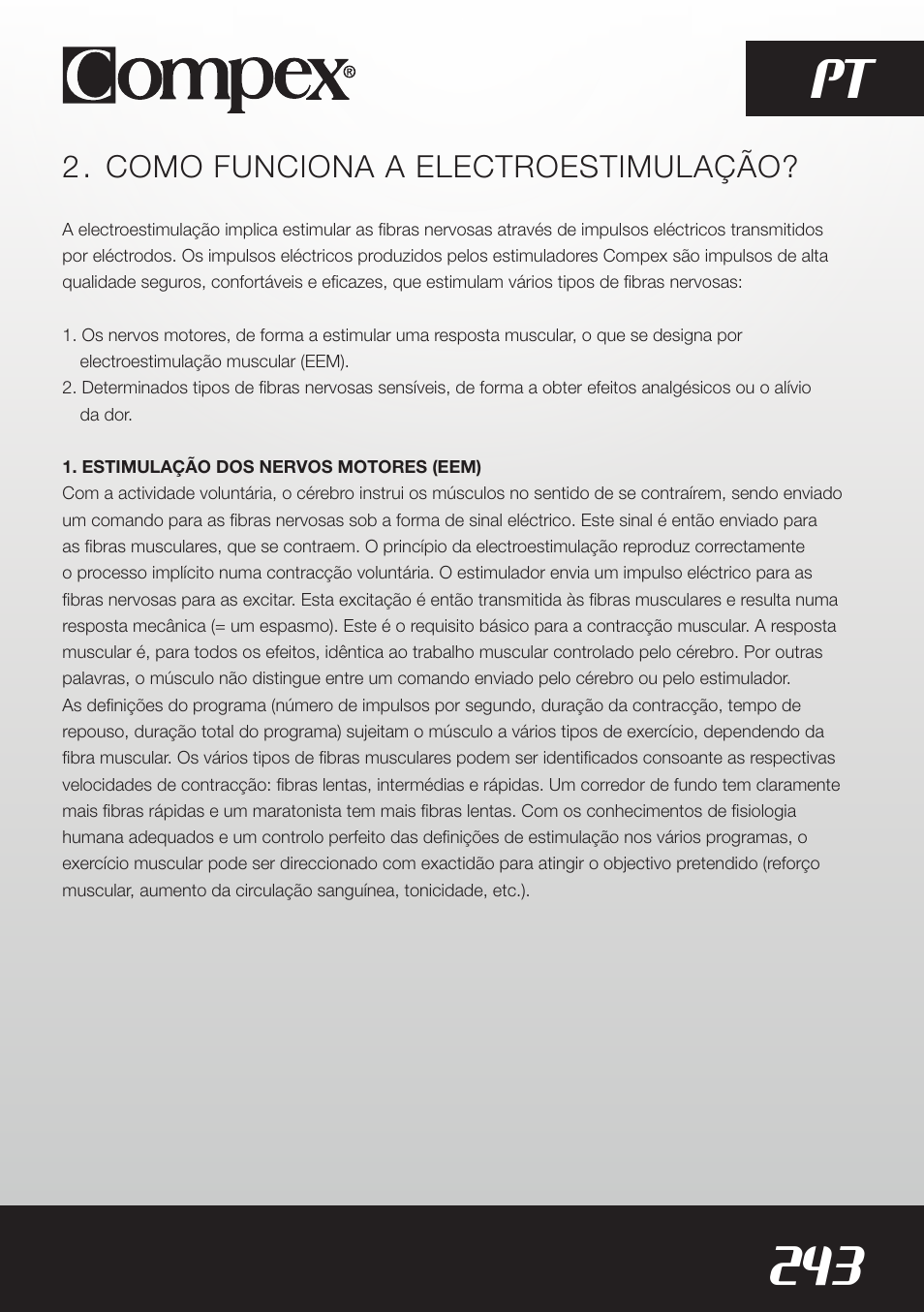 243 pt | Compex SP8.0 User Manual | Page 245 / 362