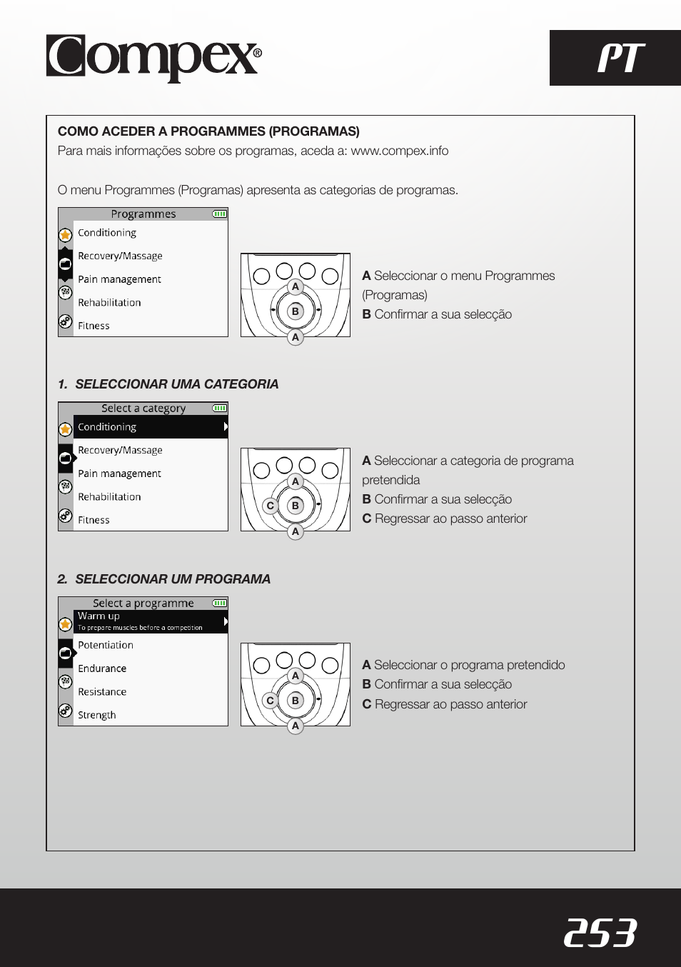 253 pt | Compex SP8.0 User Manual | Page 255 / 362