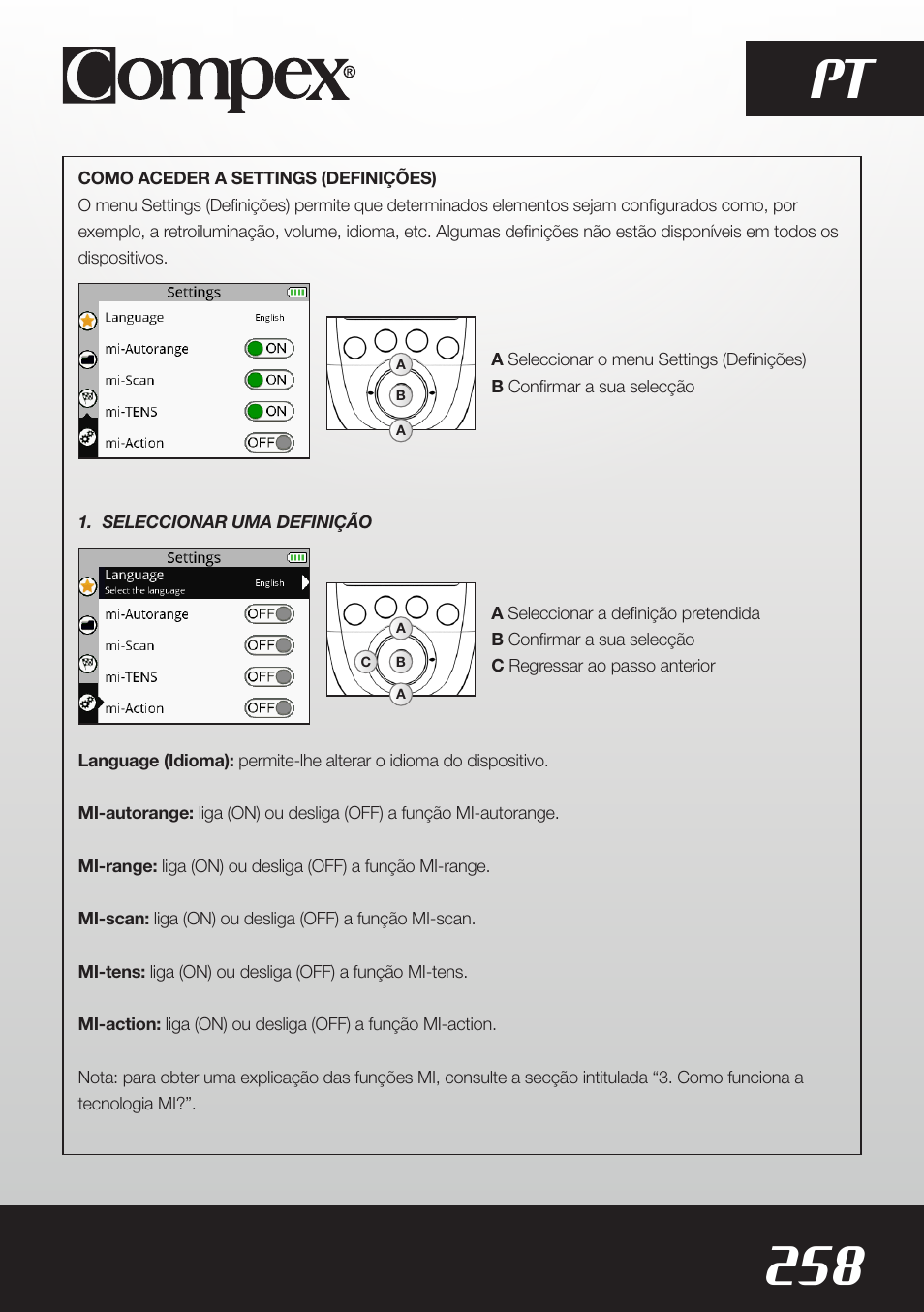 258 pt | Compex SP8.0 User Manual | Page 260 / 362