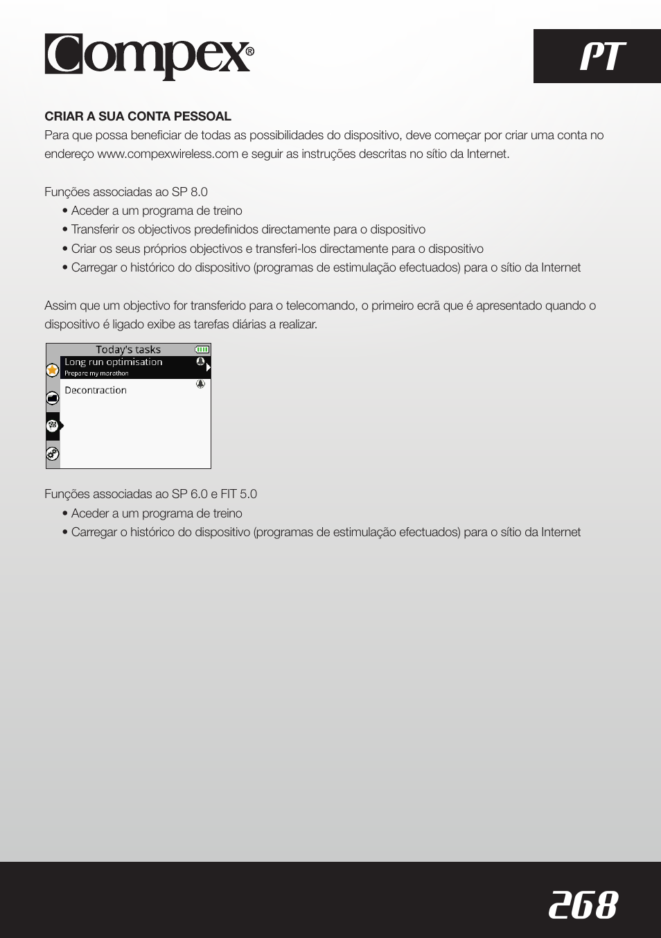 268 pt | Compex SP8.0 User Manual | Page 270 / 362