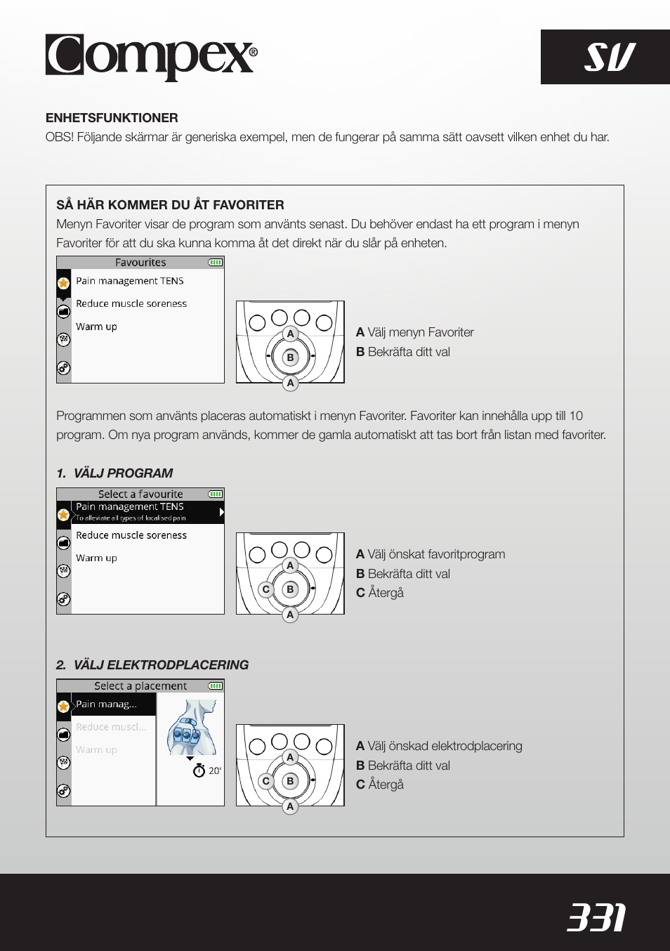 331 sv | Compex SP8.0 User Manual | Page 333 / 362