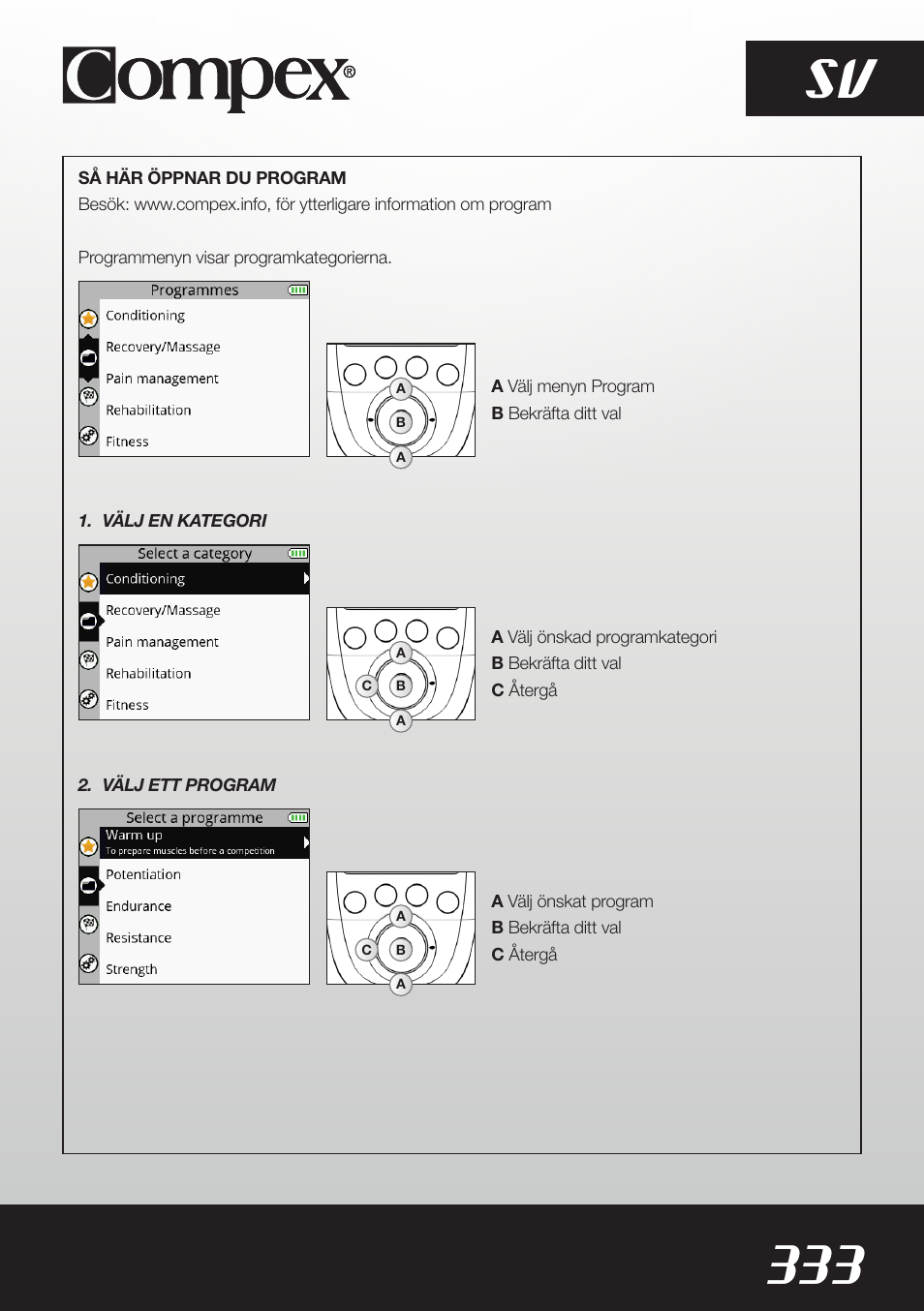 333 sv | Compex SP8.0 User Manual | Page 335 / 362