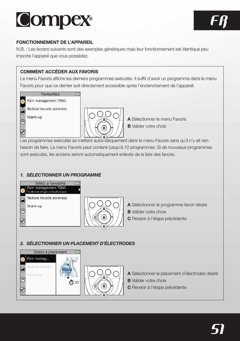 51 fr | Compex SP8.0 User Manual | Page 53 / 362