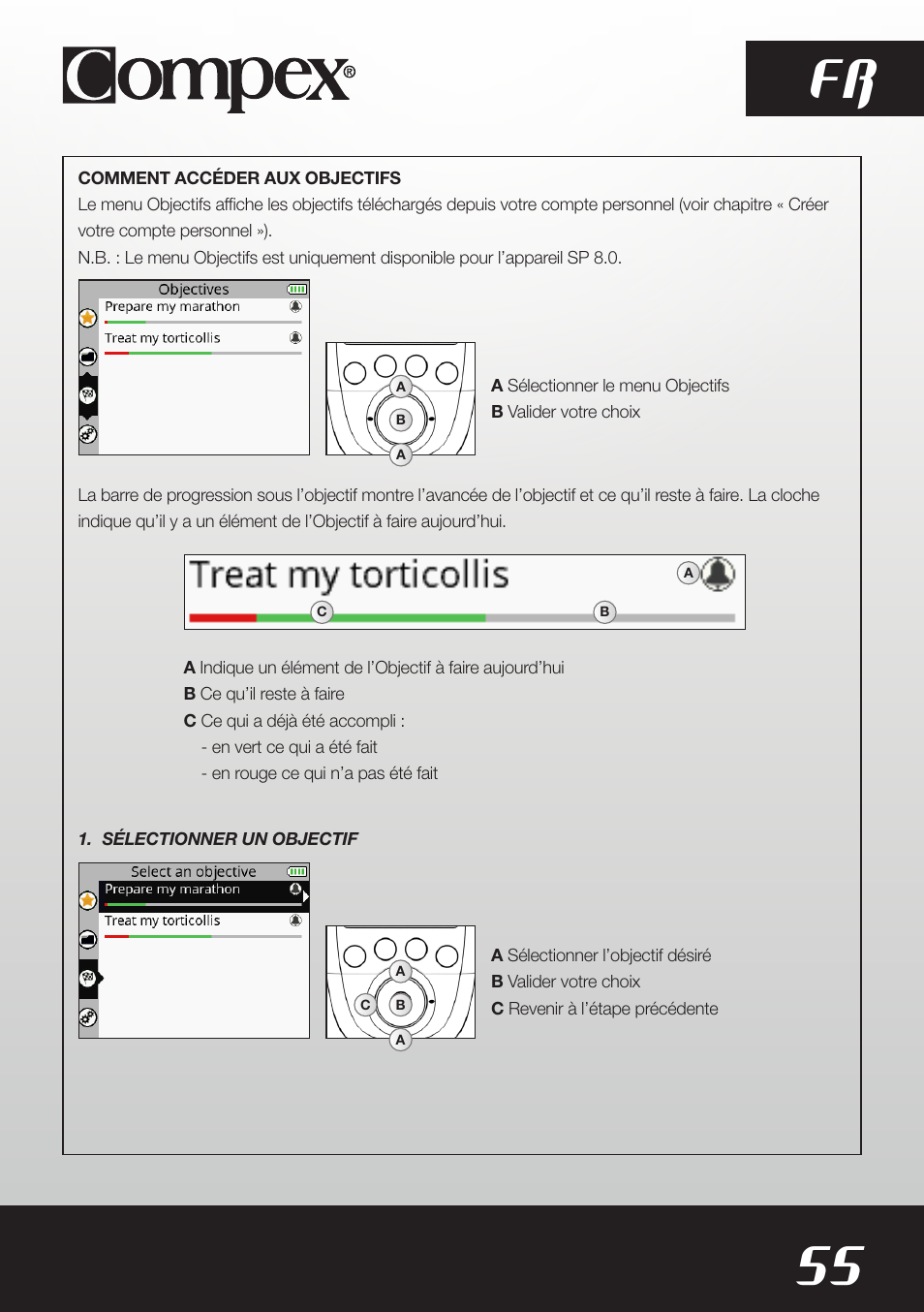 55 fr | Compex SP8.0 User Manual | Page 57 / 362