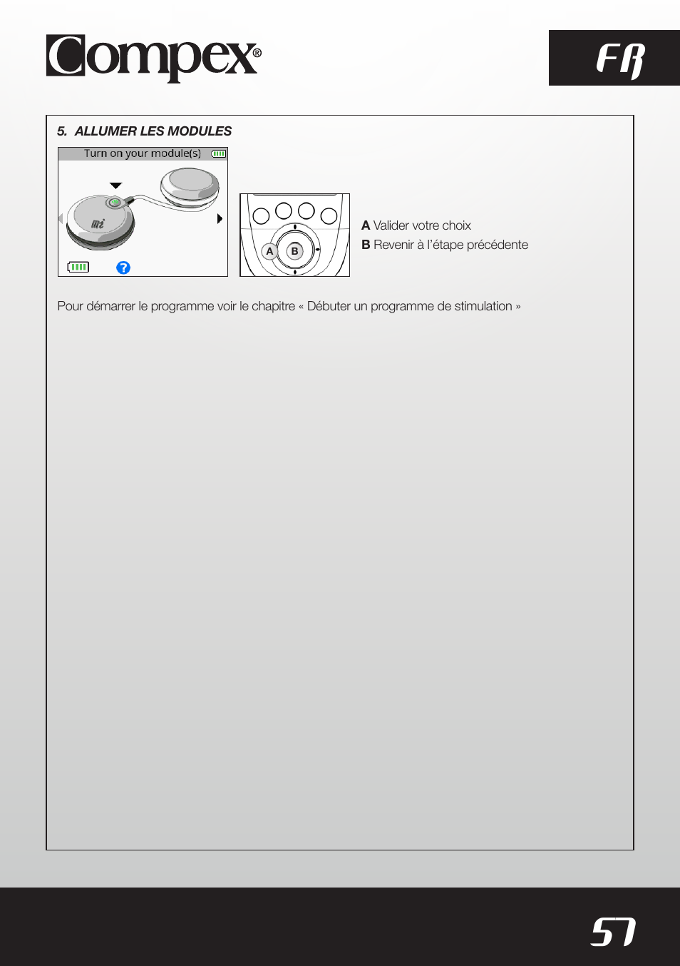 57 fr | Compex SP8.0 User Manual | Page 59 / 362
