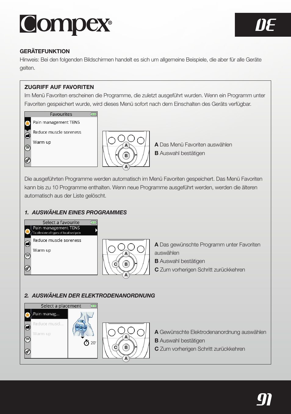 91 de | Compex SP8.0 User Manual | Page 93 / 362