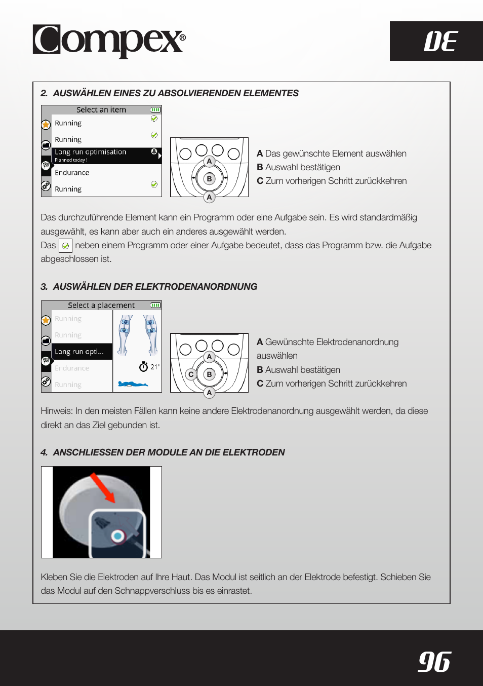 96 de | Compex SP8.0 User Manual | Page 98 / 362