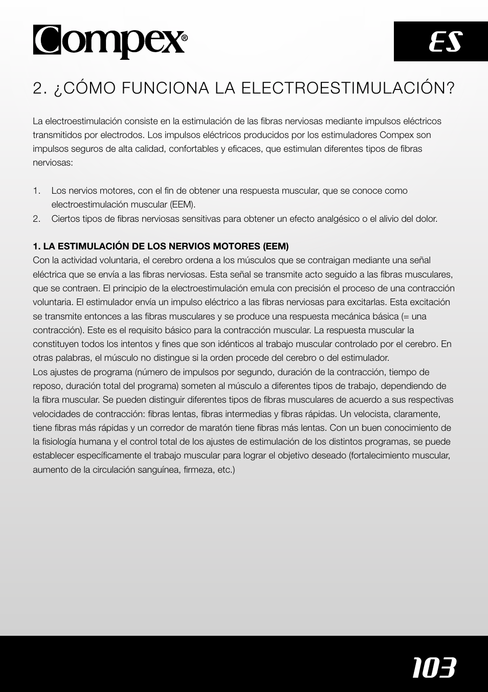103 es | Compex SP4.0 User Manual | Page 105 / 226