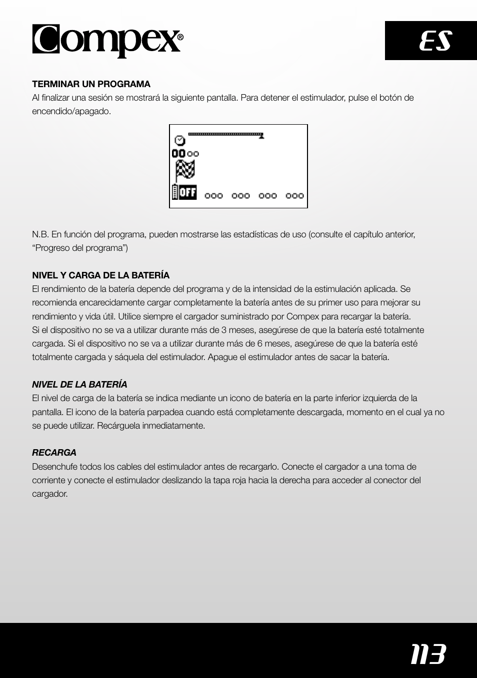 113 es | Compex SP4.0 User Manual | Page 115 / 226