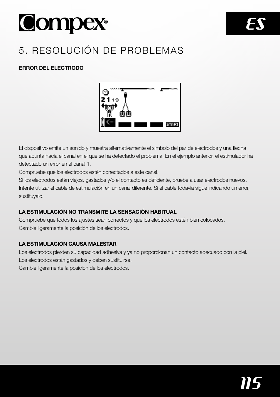 115 es | Compex SP4.0 User Manual | Page 117 / 226