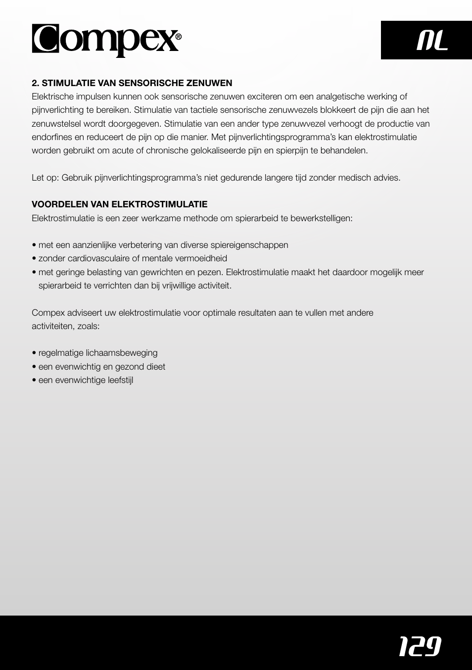 129 nl | Compex SP4.0 User Manual | Page 131 / 226