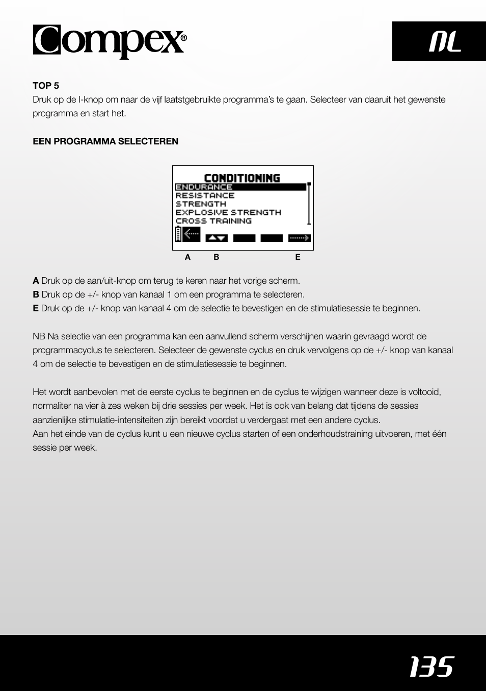 135 nl | Compex SP4.0 User Manual | Page 137 / 226