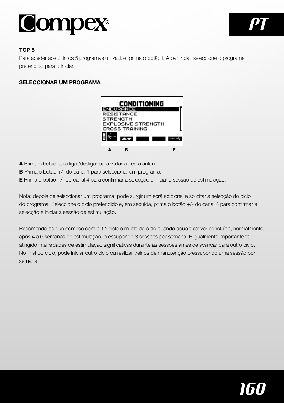 160 pt | Compex SP4.0 User Manual | Page 162 / 226