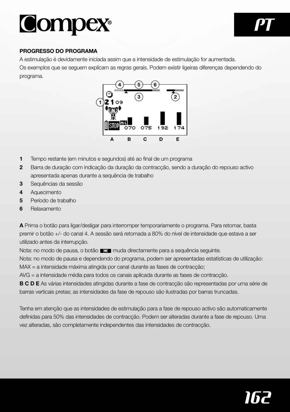 162 pt | Compex SP4.0 User Manual | Page 164 / 226