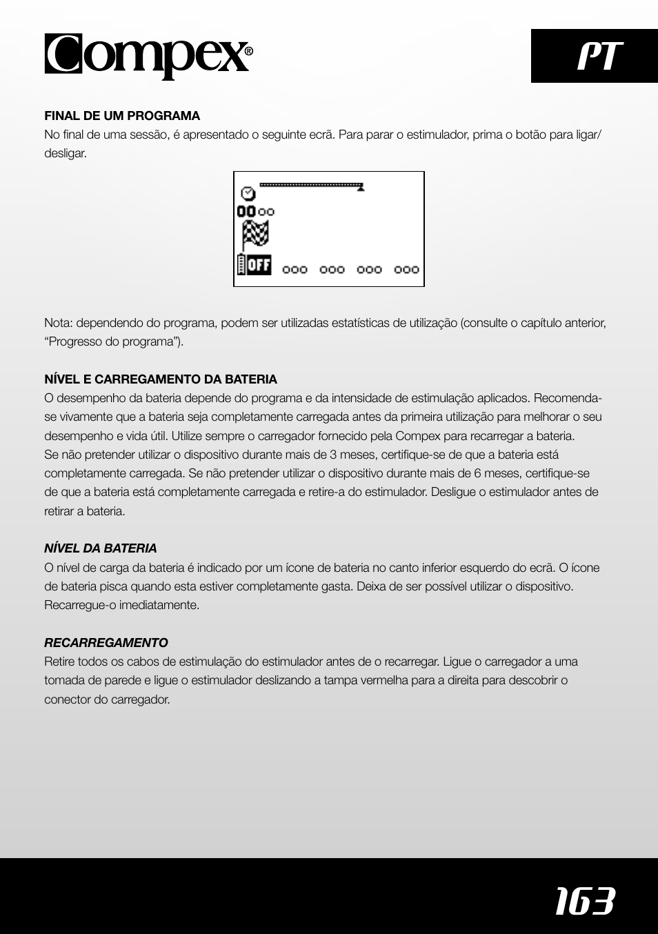 163 pt | Compex SP4.0 User Manual | Page 165 / 226