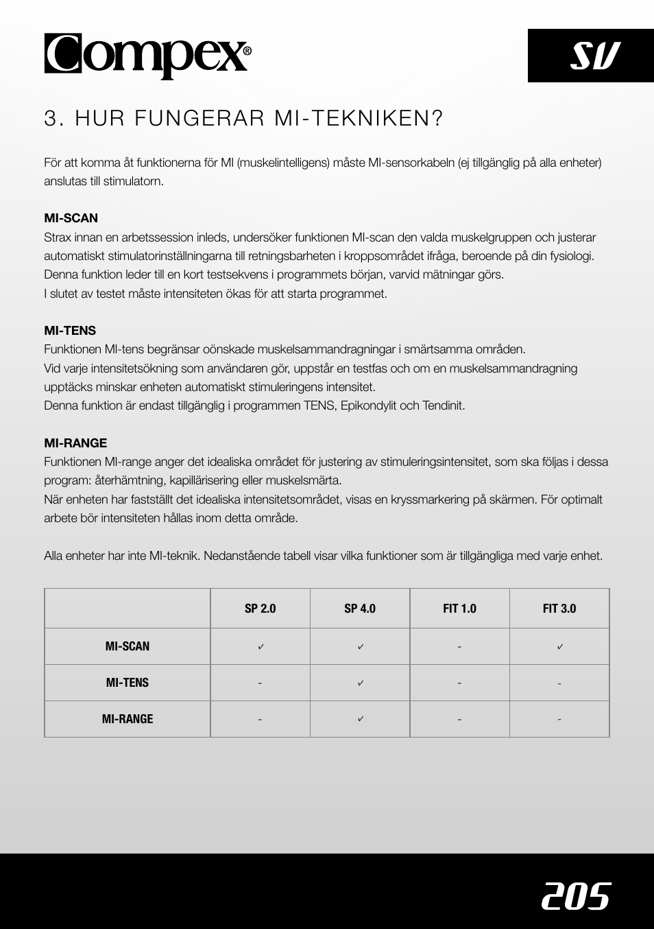 205 sv, Hur fungerar mi-tekniken | Compex SP4.0 User Manual | Page 207 / 226