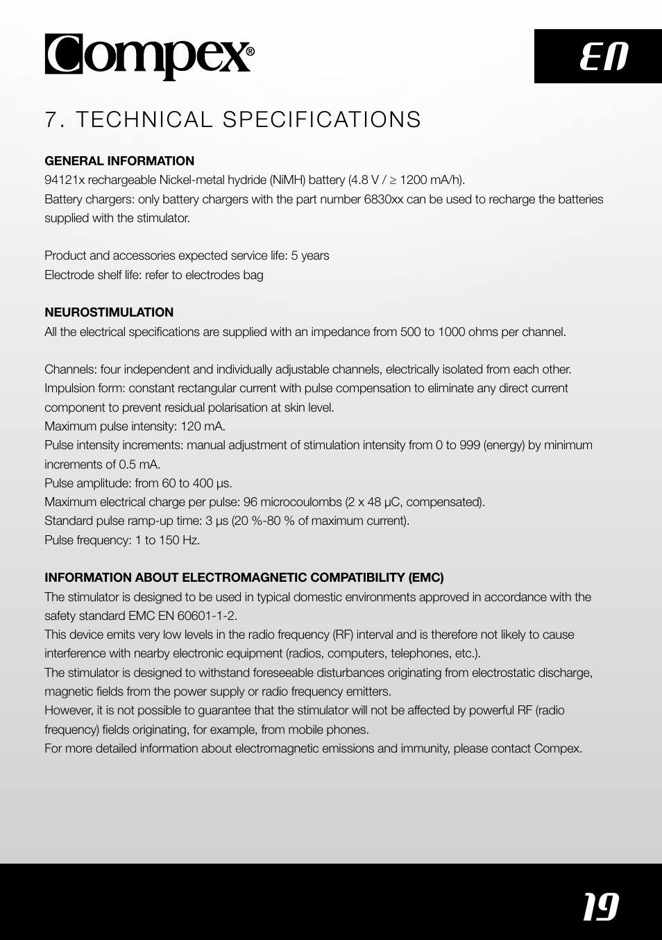 19 en | Compex SP4.0 User Manual | Page 21 / 226
