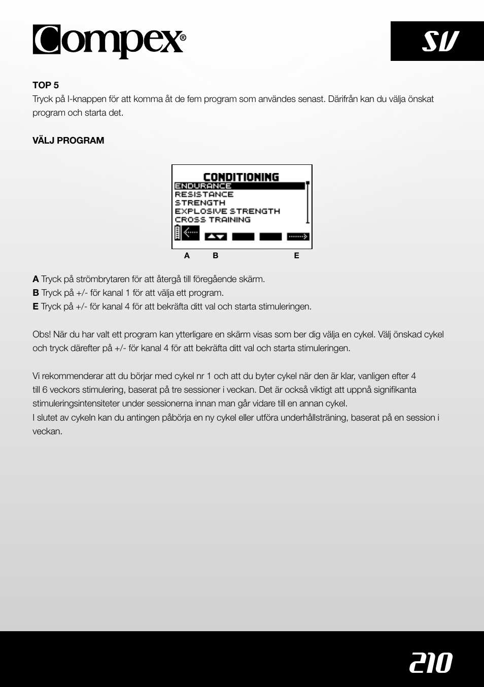 210 sv | Compex SP4.0 User Manual | Page 212 / 226
