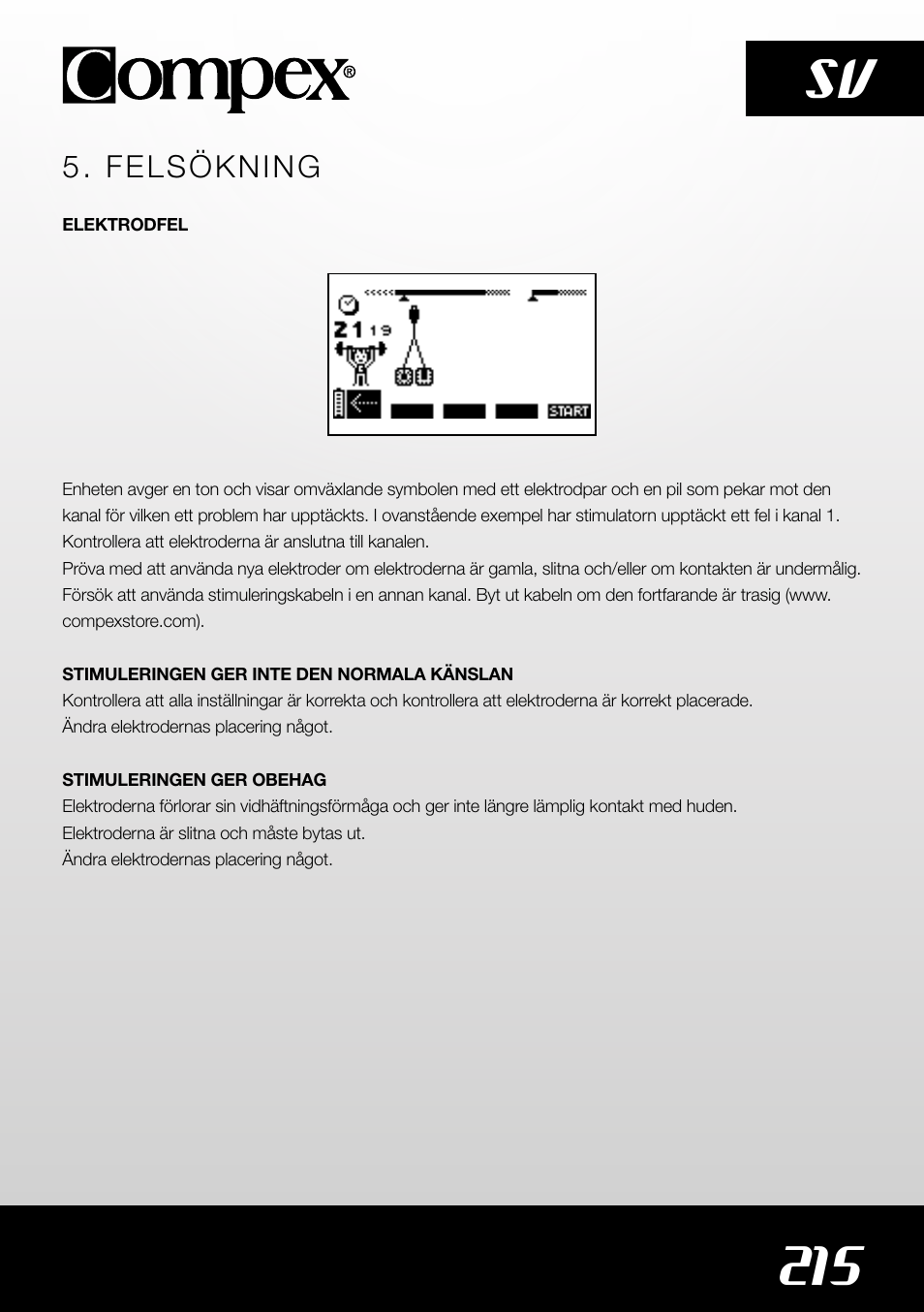 215 sv | Compex SP4.0 User Manual | Page 217 / 226