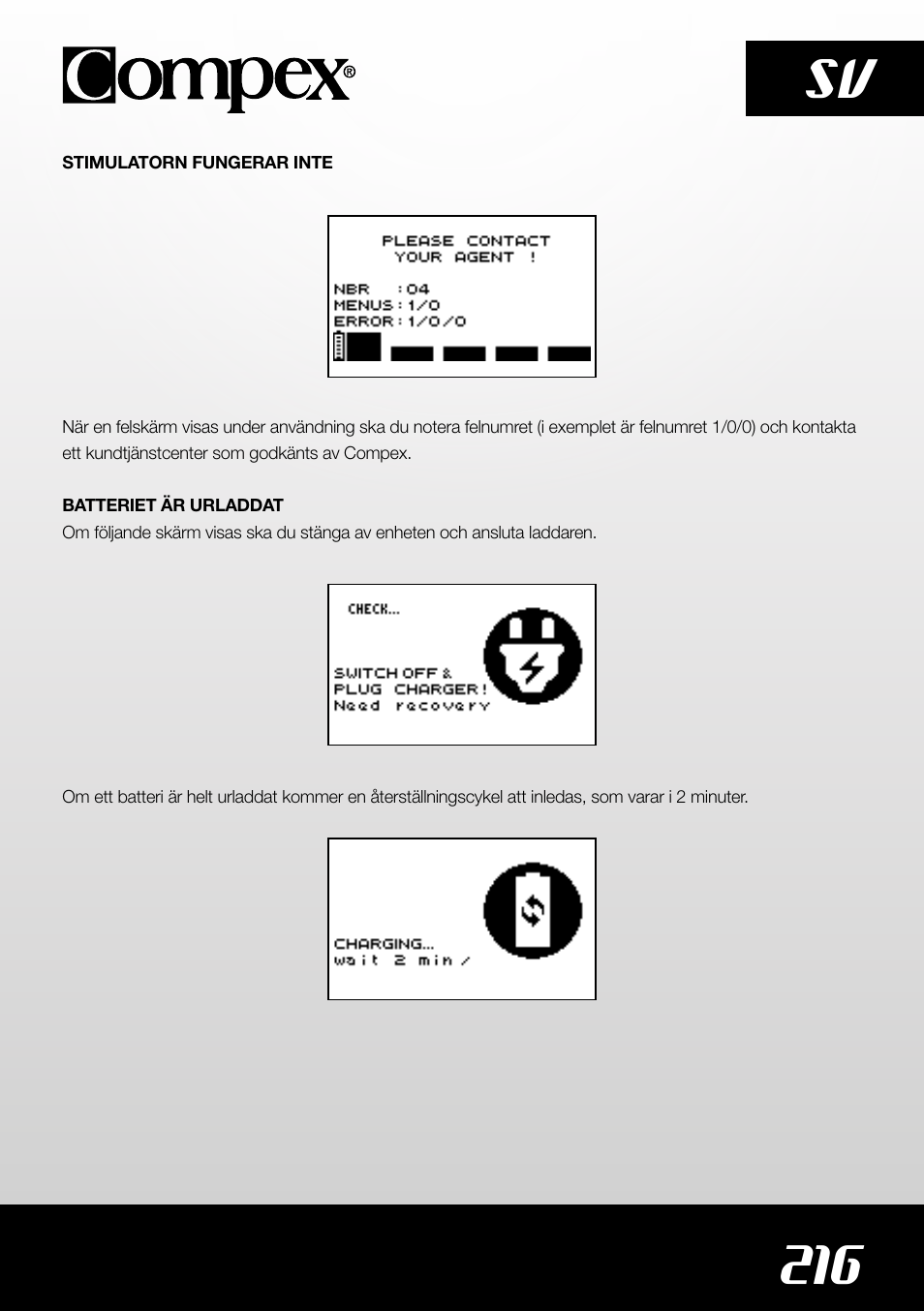 216 sv | Compex SP4.0 User Manual | Page 218 / 226