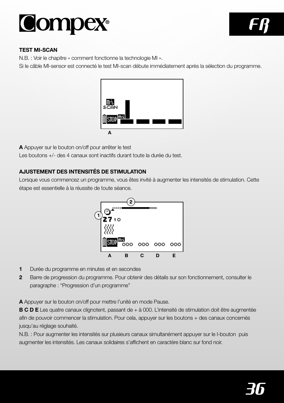 36 fr | Compex SP4.0 User Manual | Page 38 / 226