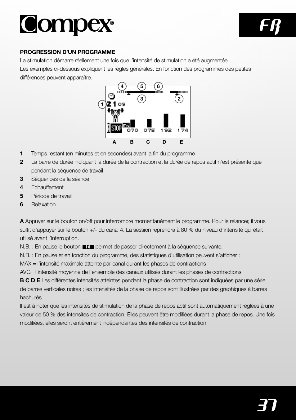 37 fr | Compex SP4.0 User Manual | Page 39 / 226