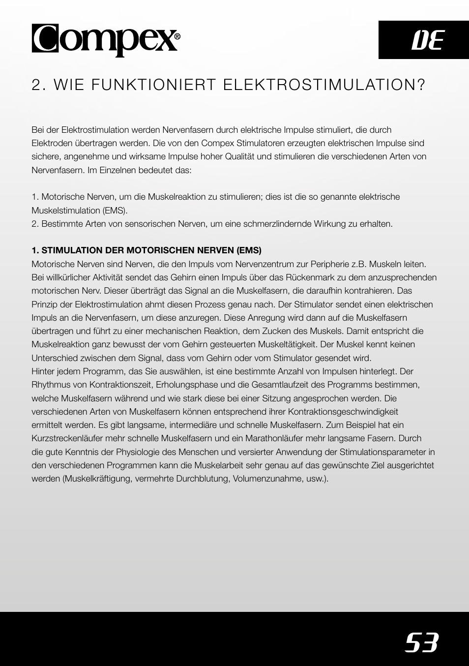 53 de | Compex SP4.0 User Manual | Page 55 / 226