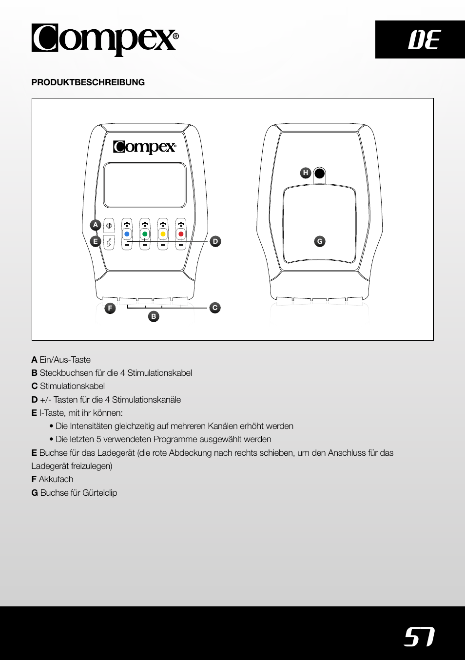 57 de | Compex SP4.0 User Manual | Page 59 / 226