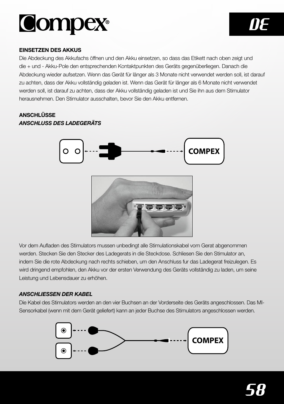58 de | Compex SP4.0 User Manual | Page 60 / 226