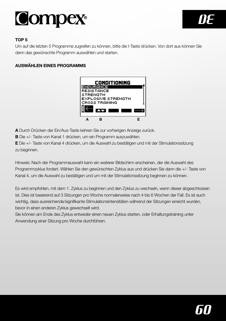 60 de | Compex SP4.0 User Manual | Page 62 / 226