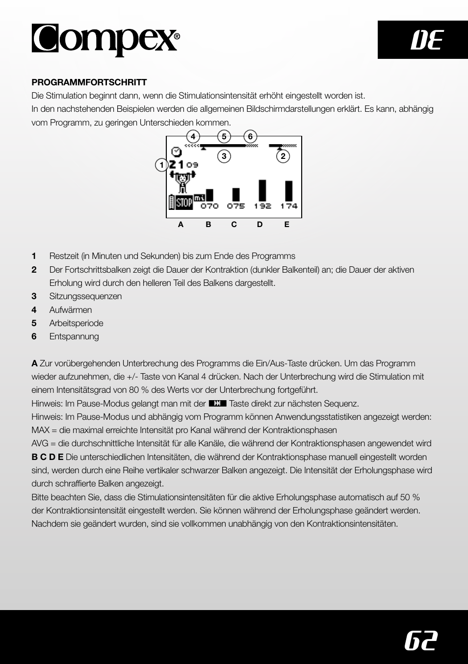 62 de | Compex SP4.0 User Manual | Page 64 / 226