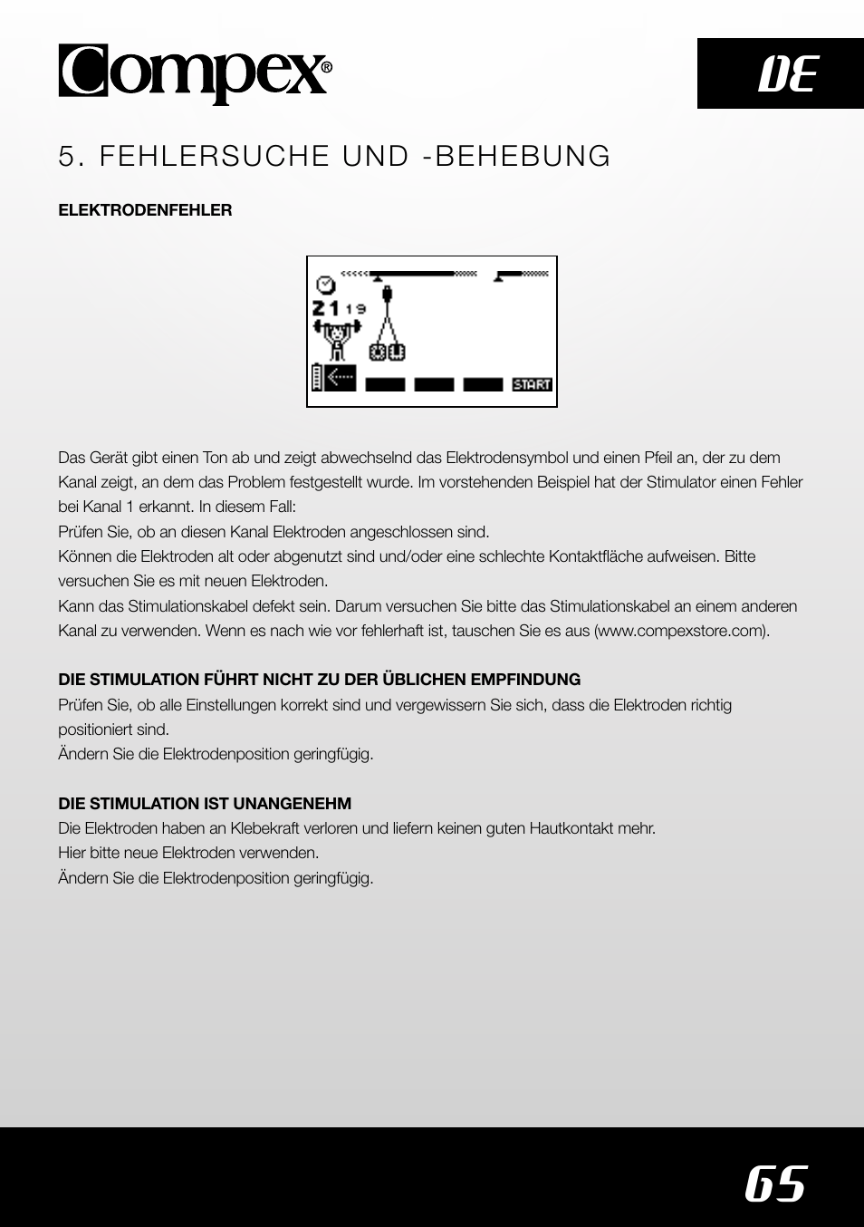 65 de | Compex SP4.0 User Manual | Page 67 / 226