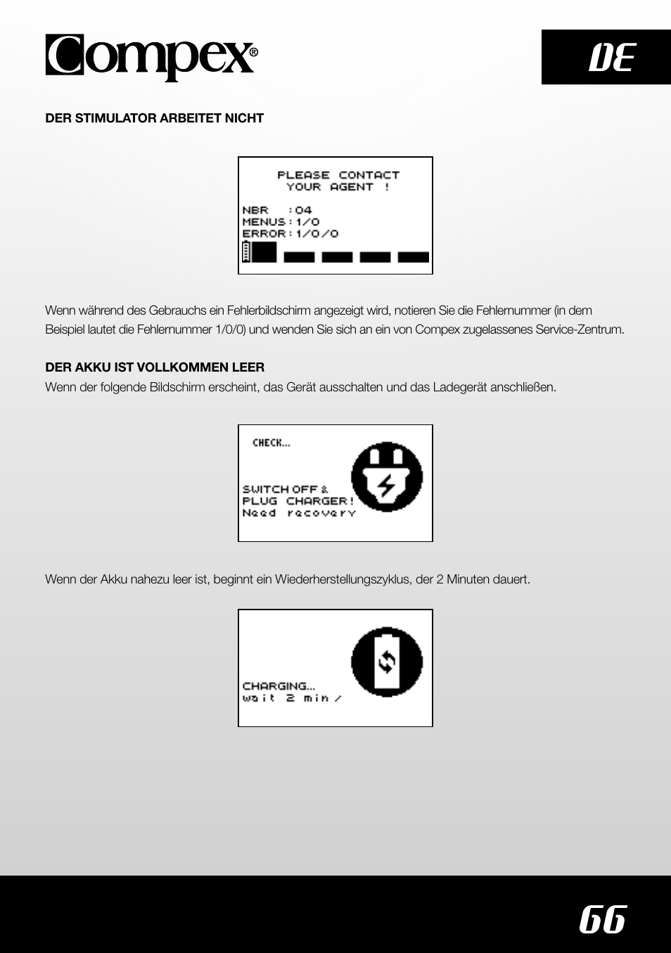 66 de | Compex SP4.0 User Manual | Page 68 / 226