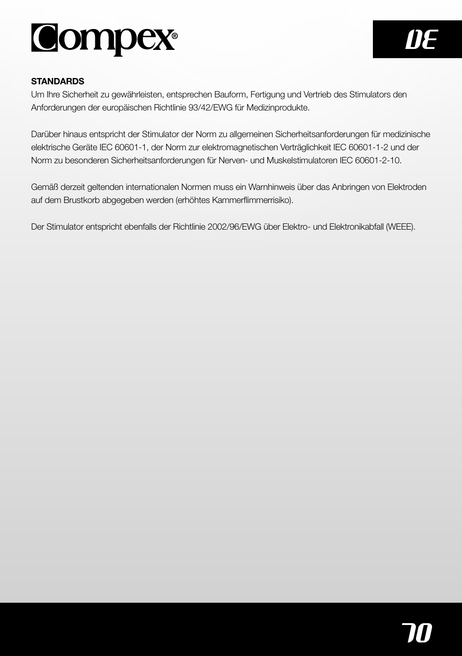 70 de | Compex SP4.0 User Manual | Page 72 / 226