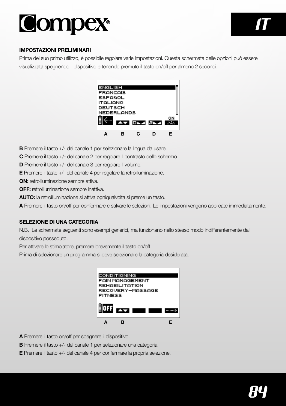 84 it | Compex SP4.0 User Manual | Page 86 / 226