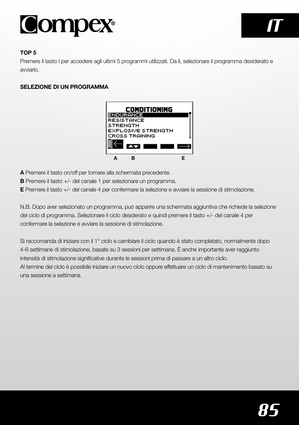 85 it | Compex SP4.0 User Manual | Page 87 / 226